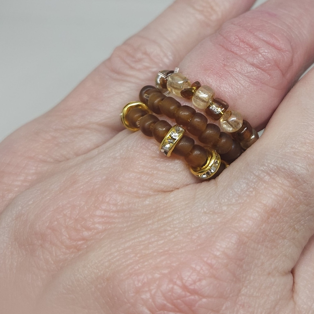 14 Colorful Beaded Stack Rings - Picture 4 of 9